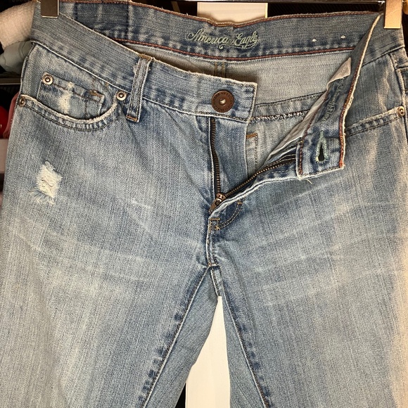 American Eagle Hipster Skinny Flare Light Wash Jeans - Picture 6 of 7